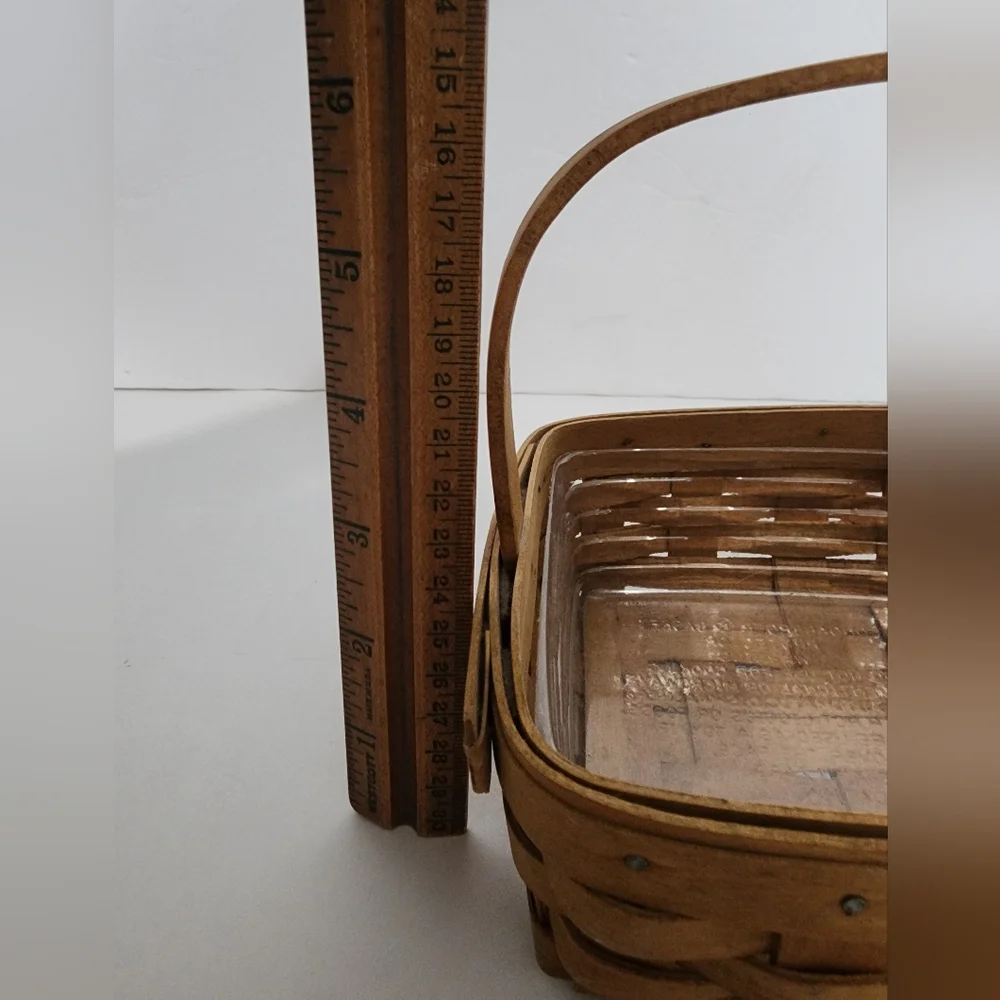 2002 Longaberger Berry basket With Plastic Protector 5x6 Inches